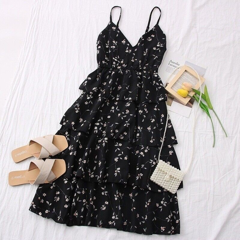 New Women Summer Boho Maxi Beach Dress Ladies Evening Party Floral Sundress US