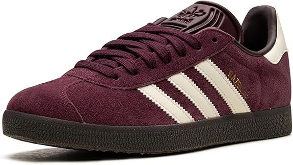 adidas Unisex Gazelle Shoes - Lifestyle, Athletic & Sneakers, Maroon / Chalk White / Gum, 7.5