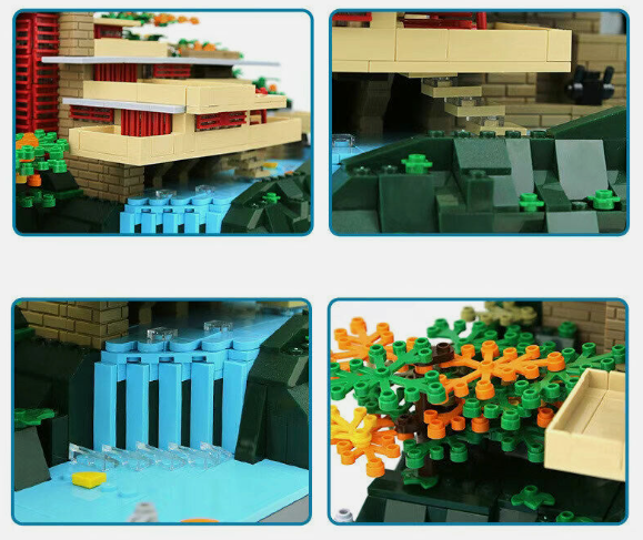 Model Set Fallingwater Pennsylvania Building Blocks Puzzle Toys