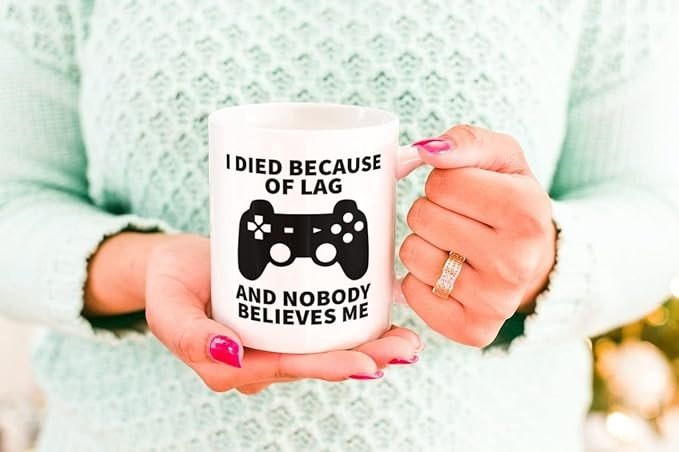 Gamer Coffee Mugs For Men, Video Game Gifts For Boyfriend, Gaming Mugs For Women, White, 11oz