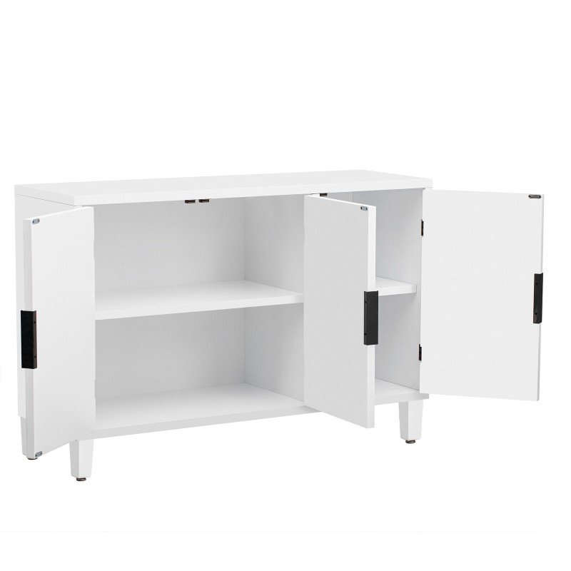 U-Style Accent Storage Cabinet Sideboard Wooden with Antique Pattern Doors for