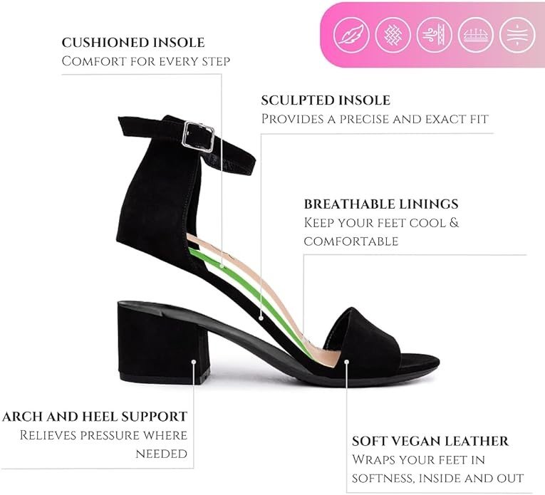 Sugar Women's Low Two Piece Block Heel Dress Shoe Ladies Ankle Strap Pump Sandal -Noelle