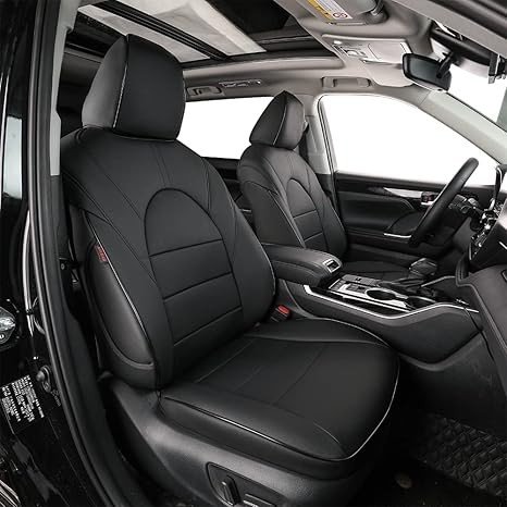 EKR Seat Covers for SUV Toyota Highlander 2020 2021 2022 2023 2024 2025,2nd Row 40/60 Split,Car Seat Covers Front Seats Back Seat,Leather Seat Covers Full Set(Black) Visit the EKR Store