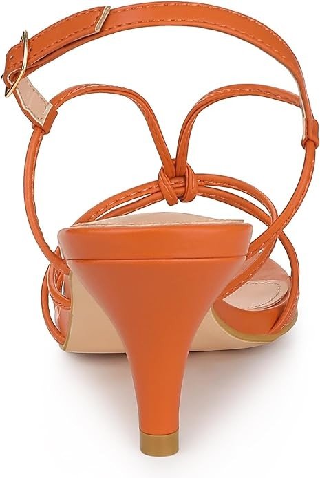 Allegra K Women's Strappy Slingback Kitten Heels Sandals