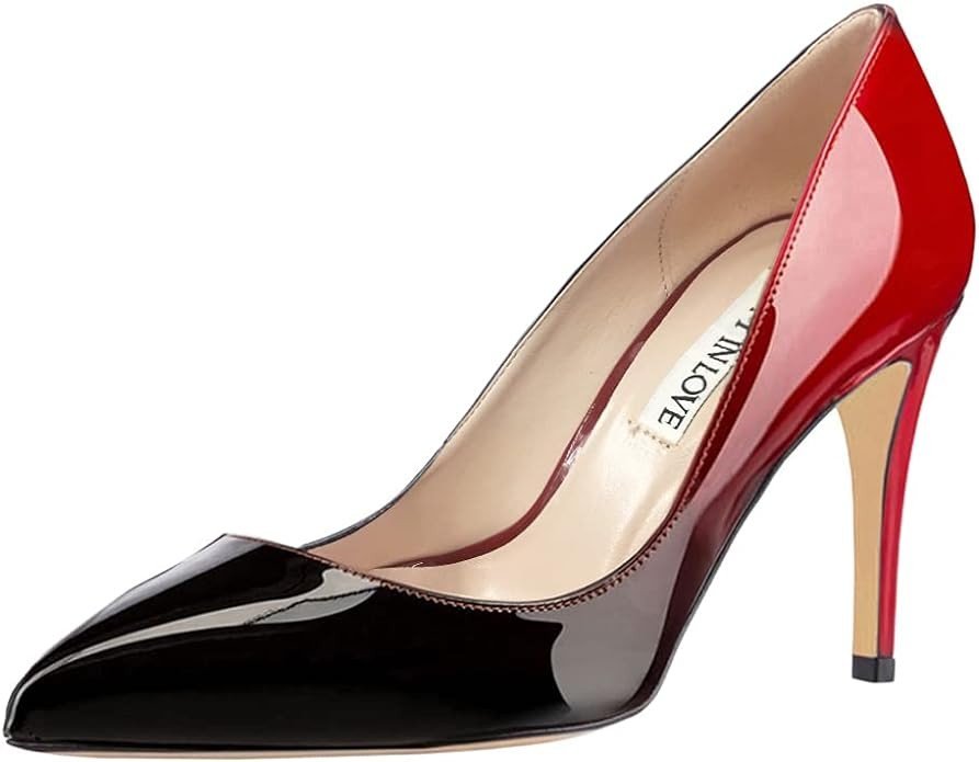 JOY IN LOVE Women's Pumps Shoes 3.5" High Heels Pointy Toe Stiletto Pumps