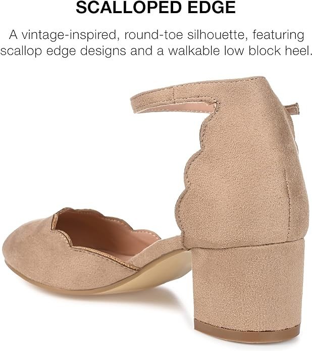 Journee Collection Womens Edna Heels with Buckled Ankle Strap and Tru Comfort Foam Footbed