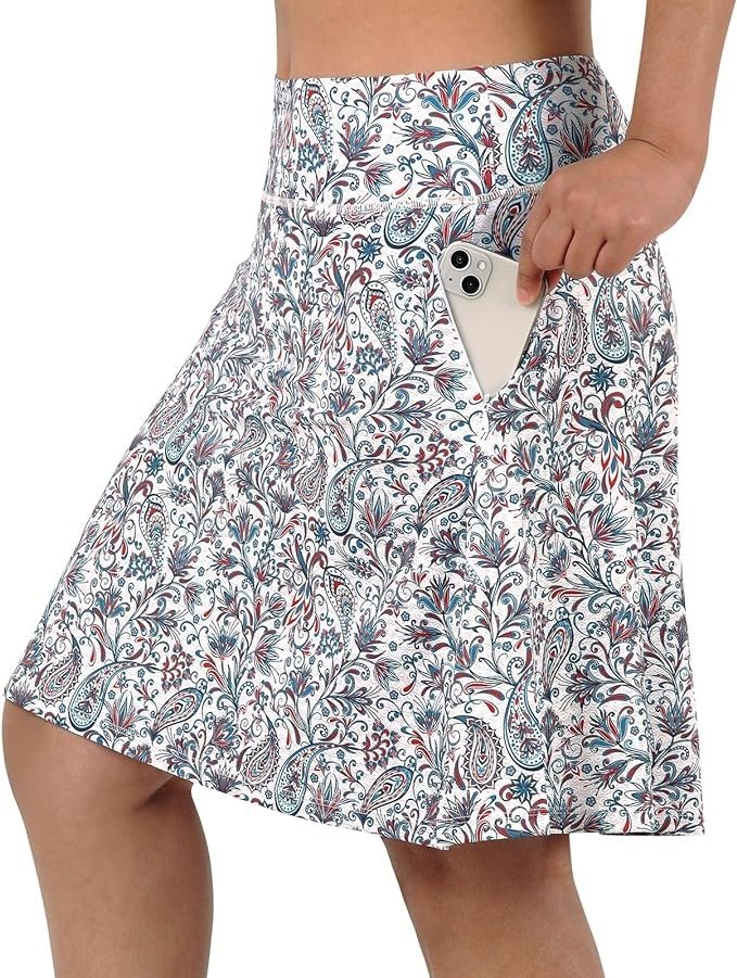 ANIVIVO Women's Skorts Skirts 20" Knee Length,Tennis Golf Pickleball Sports Skirts with High Waisted Zipper Pockets