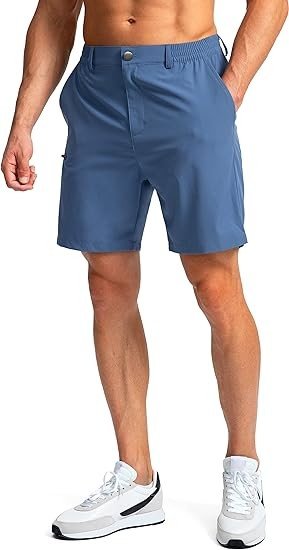 Pinkbomb Men's Golf Shorts with 6 Pockets Stretch Quick Dry Hiking Work Dress Shorts for Men