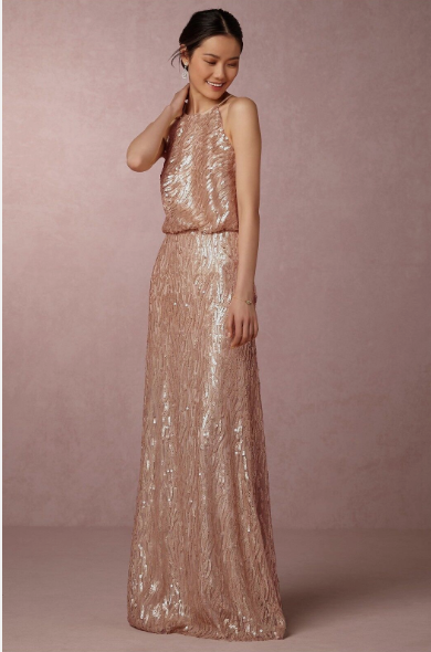 Donna Morgan Sequined Alana Dress # 10 New BHLDN