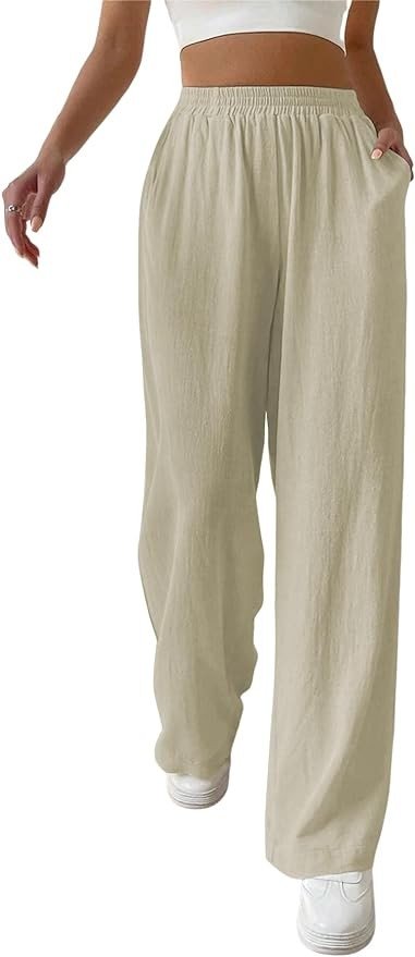 JEKAOYI Womens Wide Leg Palazzo Summer Pants Casual Boho Lounge Trousers with Pockets