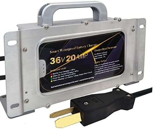 CAPTOK 36V 20AMP Club Car， EZGO &amp; Yamaha Golf Cart Waterproof Battery Charger for 36 Volt Golf Carts with Crowfoot Plug